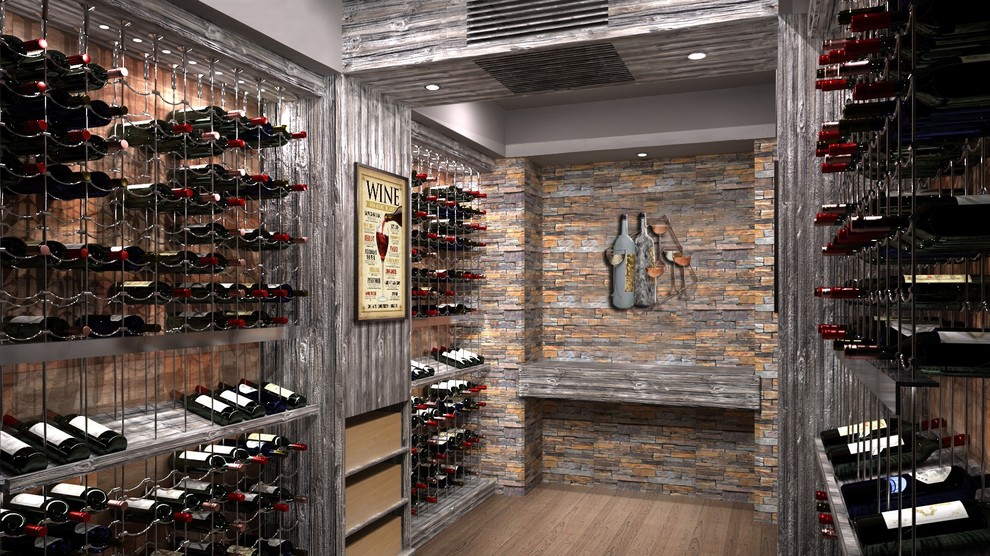 This is an example of a modern wine cellar in Atlanta.