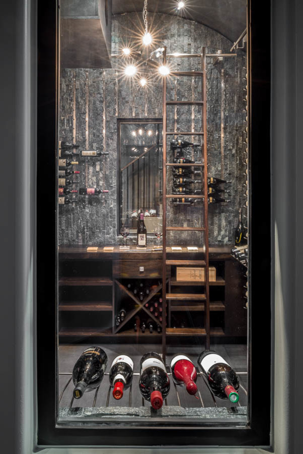 Inspiration for a modern wine cellar remodel in Houston
