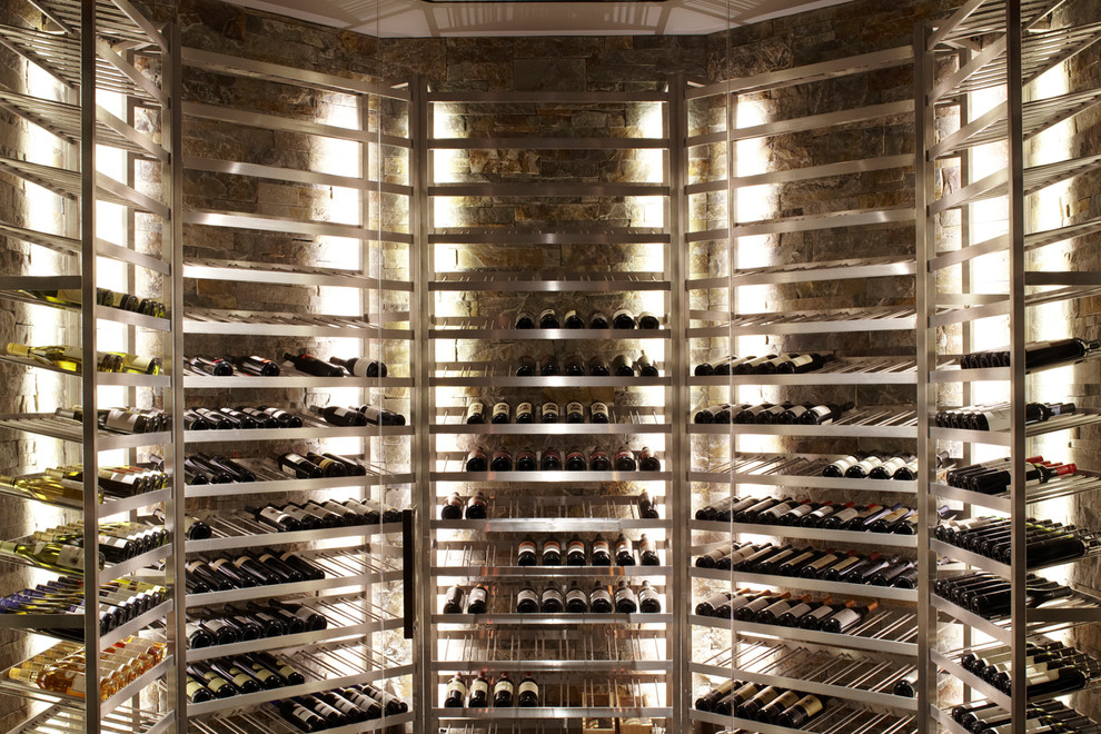 Inspiration for a contemporary wine cellar remodel in San Francisco