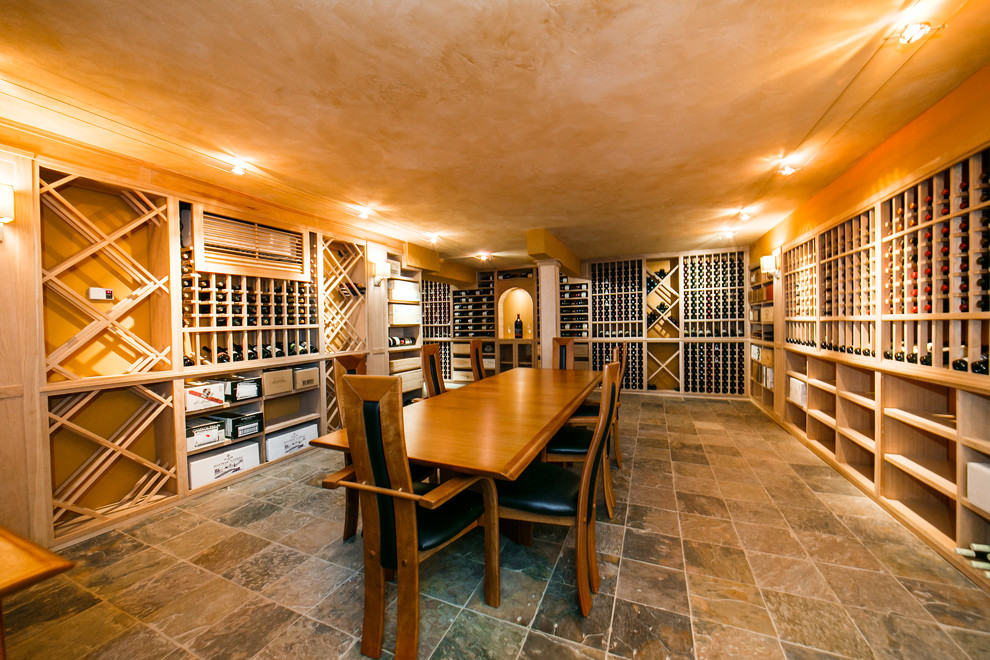 Design ideas for a contemporary wine cellar in Philadelphia.