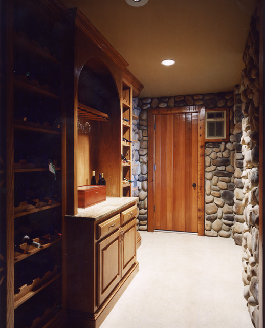 Natural Stone Wine Cellar Traditional Wine Cellar Kansas City