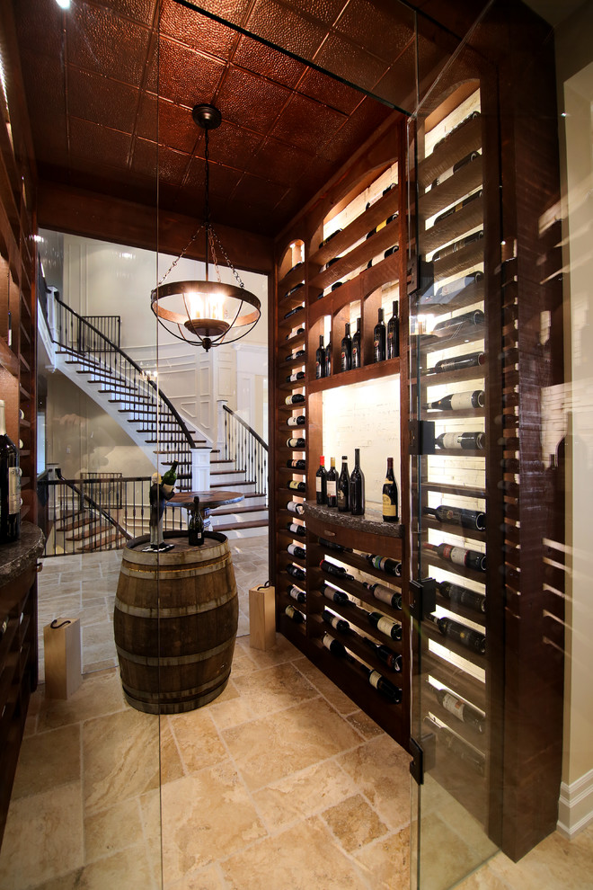 Inspiration for a medium sized classic wine cellar in Toronto with display racks.