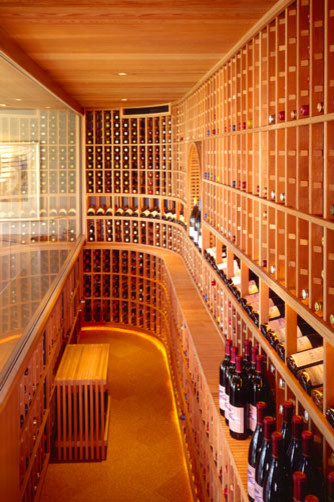 Photo of a modern wine cellar in San Francisco.
