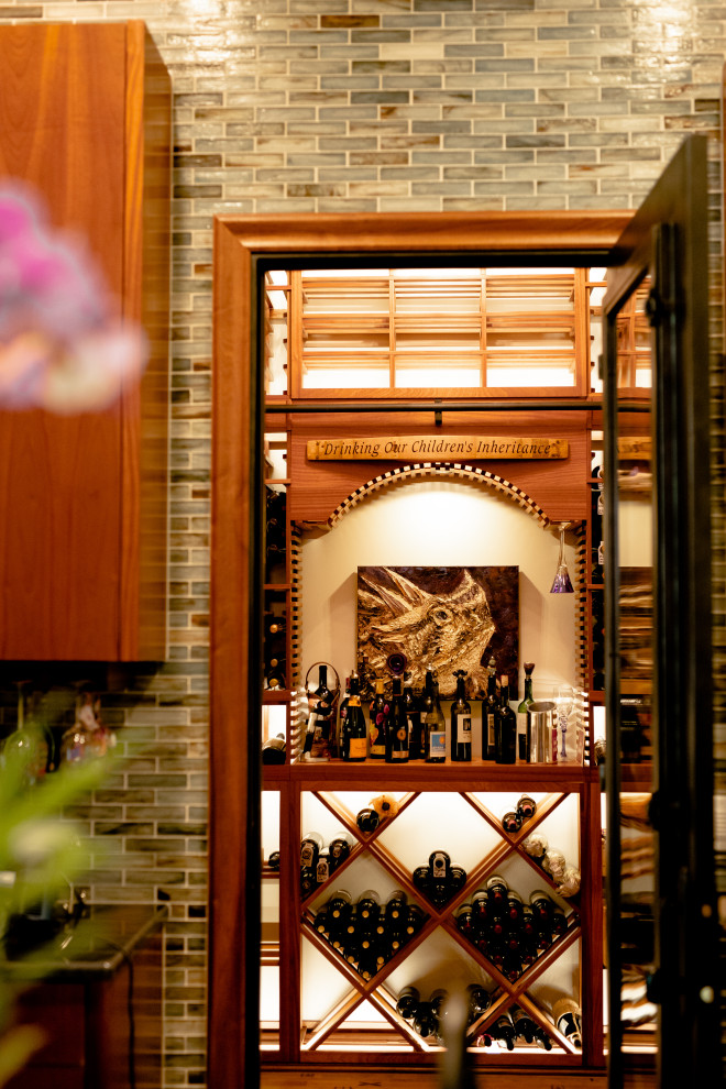 North Dallas Residential Wine Cellar with a Wine Room Transitional