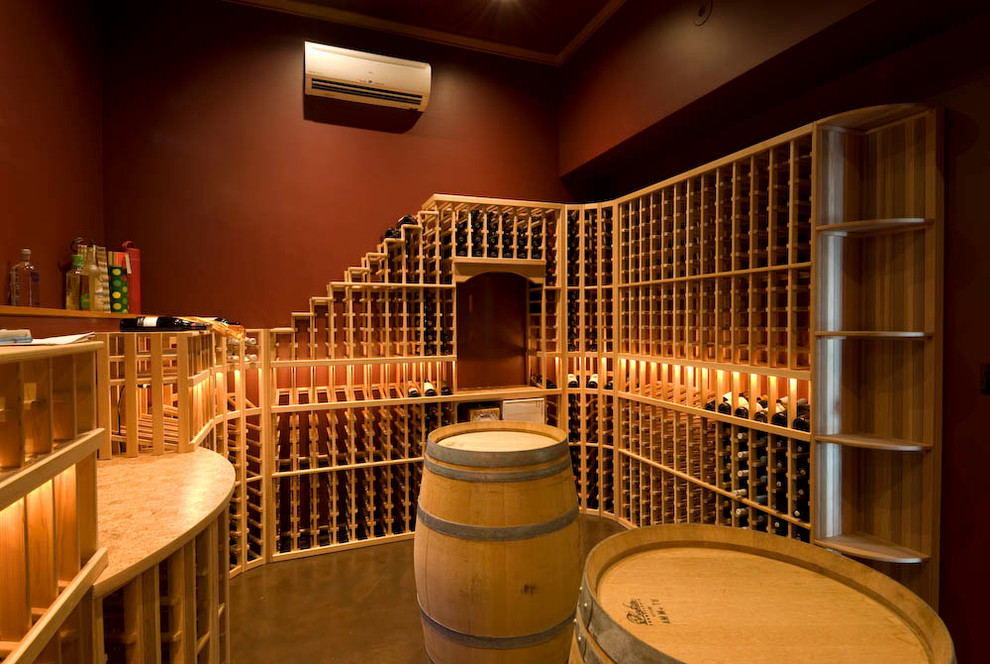Wine cellar - contemporary wine cellar idea in Seattle
