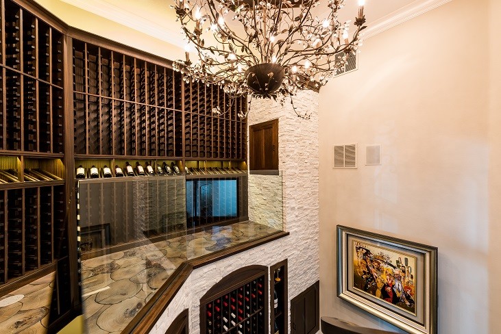 Design ideas for a traditional wine cellar in Orlando with storage racks.