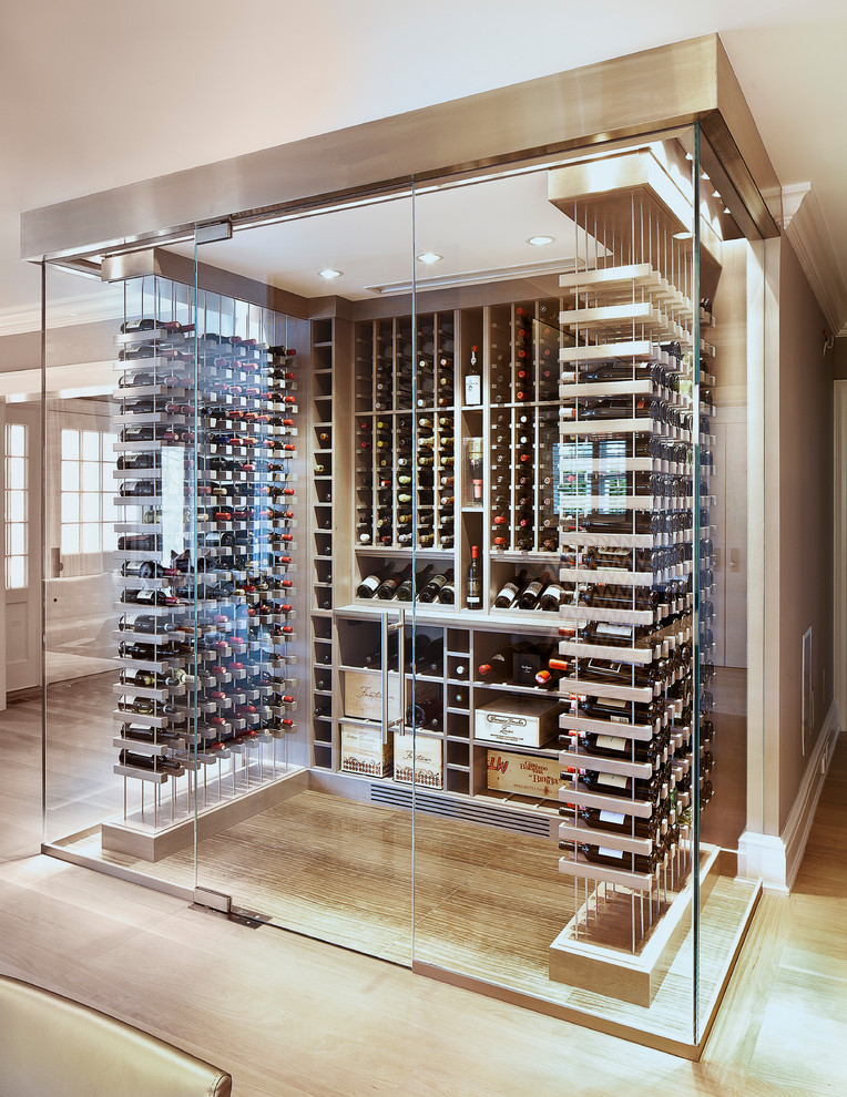 Wine cellar - contemporary wine cellar idea in New York