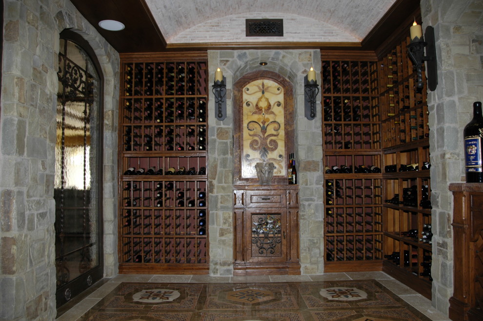Wine cellar - mediterranean wine cellar idea in Orange County