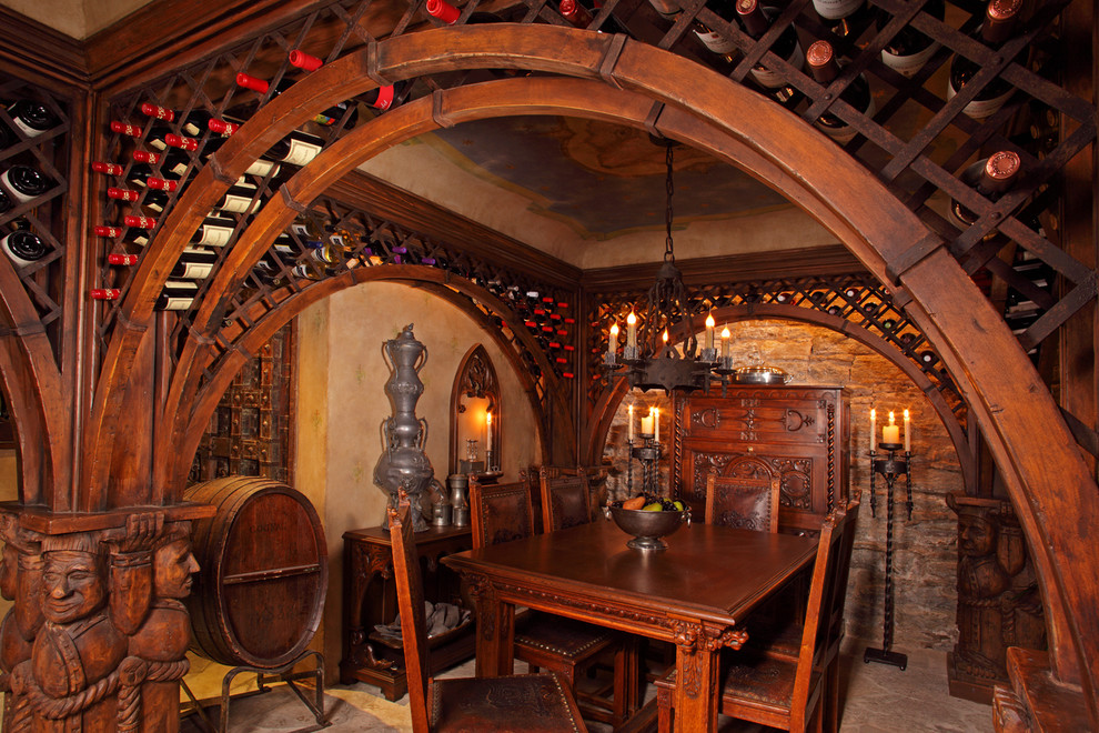 Exemple d'une cave à vin éclectique.