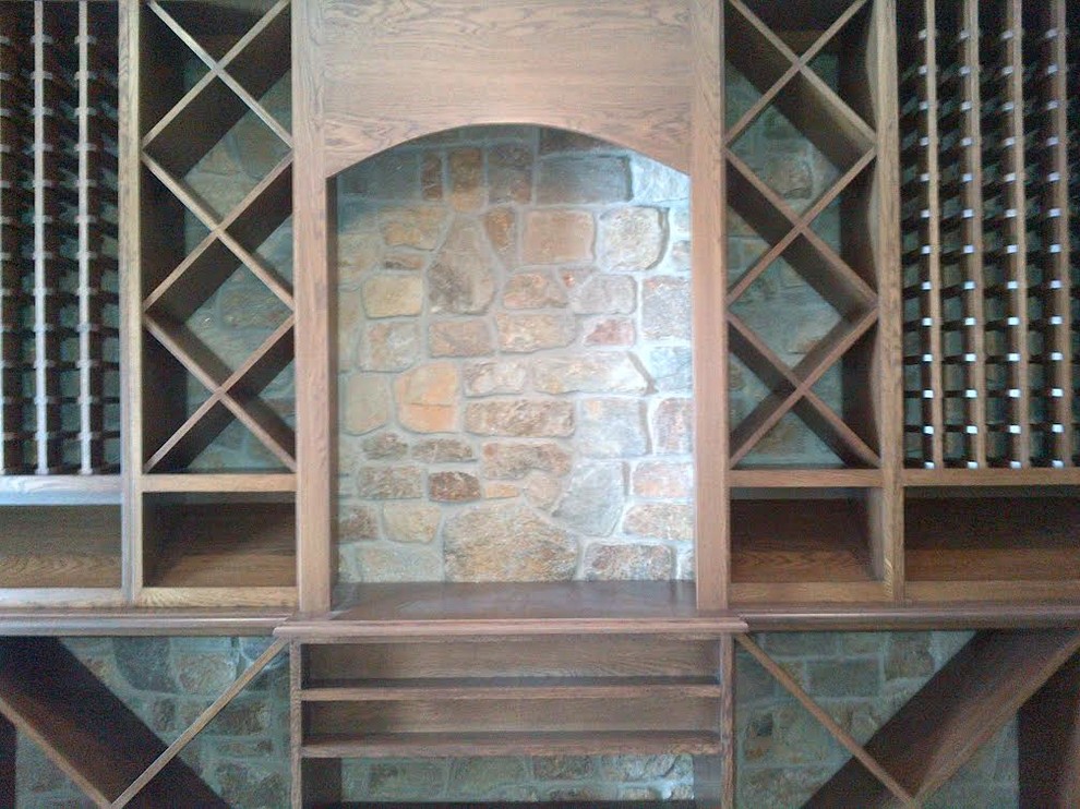 Large classic wine cellar in Baltimore with storage racks.