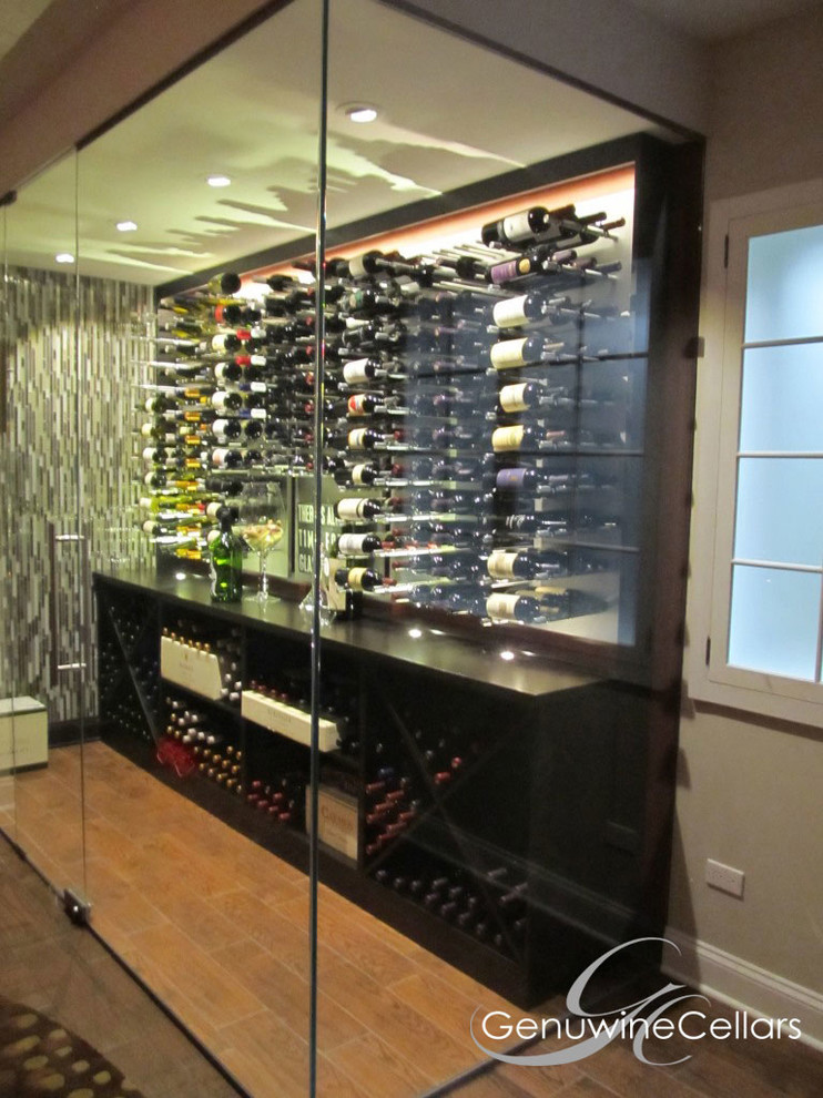 Example of a minimalist wine cellar design in New York