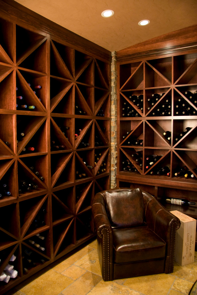 Inspiration for a mediterranean wine cellar in Portland.