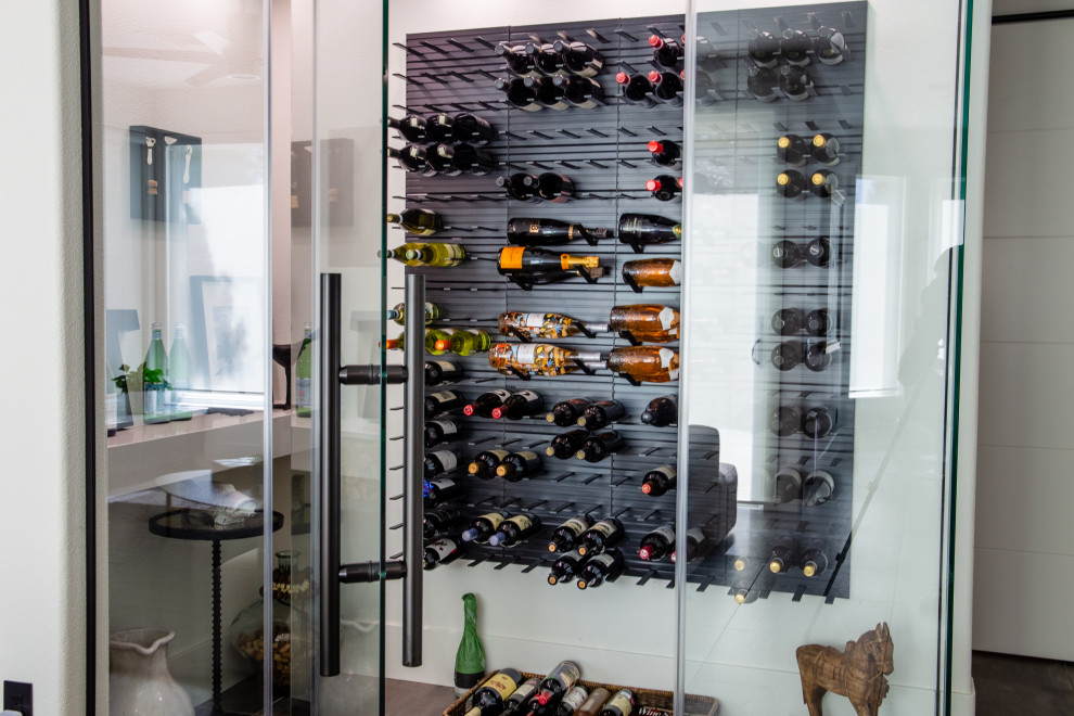 Example of a trendy wine cellar design in Las Vegas