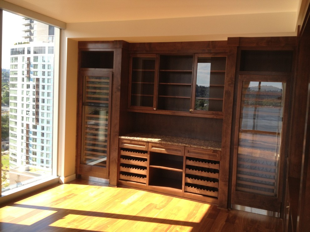 Portland South Waterfront Wine Library Transitional Wine Cellar