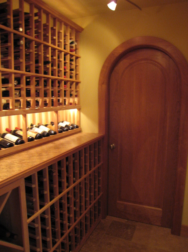 Example of a mountain style bamboo floor wine cellar design in San Francisco