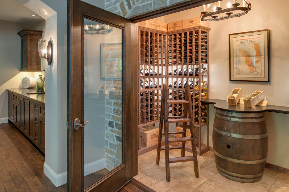 This is an example of a traditional wine cellar in Minneapolis.