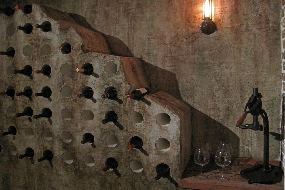 Inspiration for a rustic wine cellar remodel in Atlanta