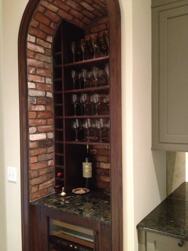 Reclaimed Thin Brick Veneer Traditional Wine Cellar New York by