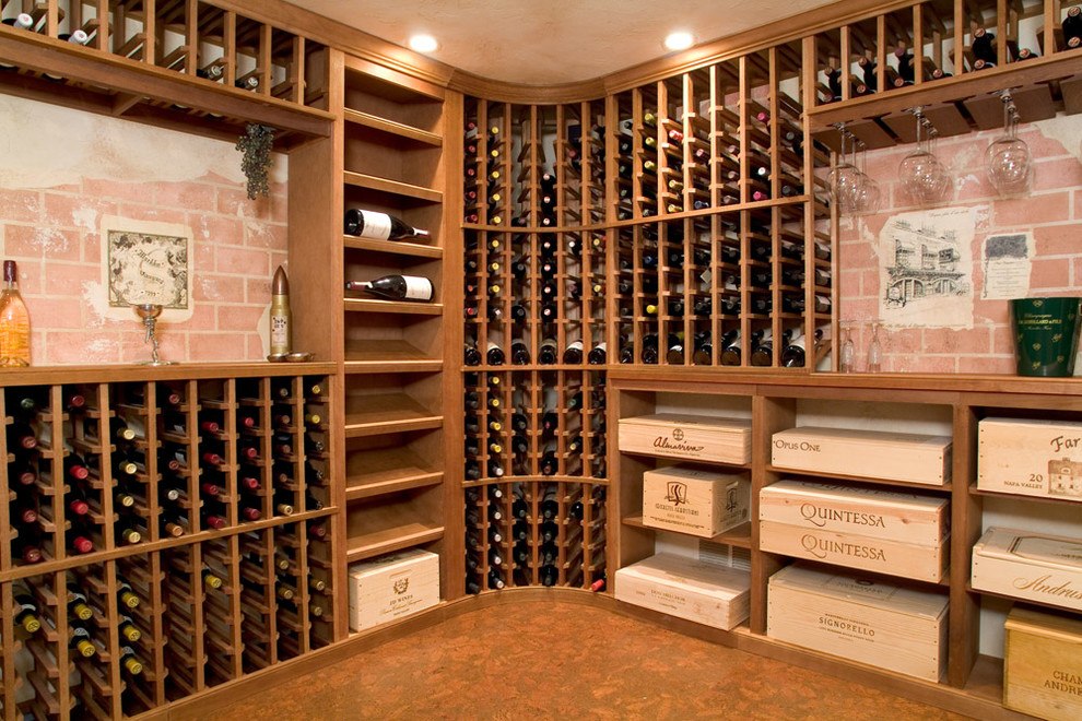 Inspiration for a mediterranean wine cellar in Philadelphia.