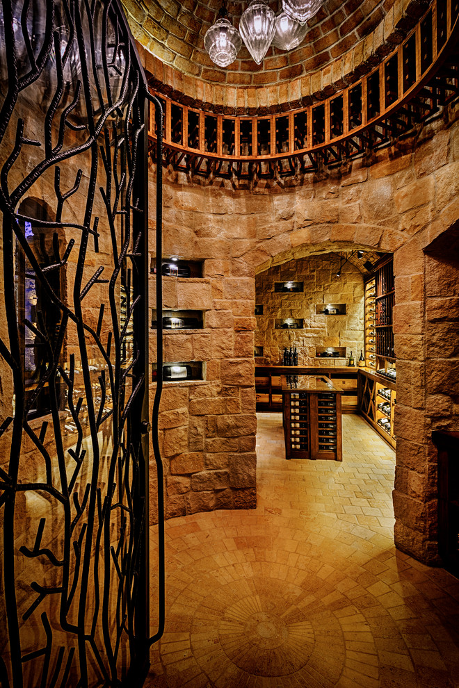 Inspiration for a mediterranean wine cellar in San Diego.