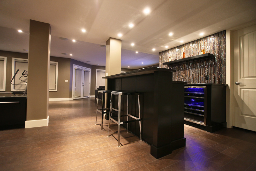 Inspiration for a modern wine cellar remodel in Calgary