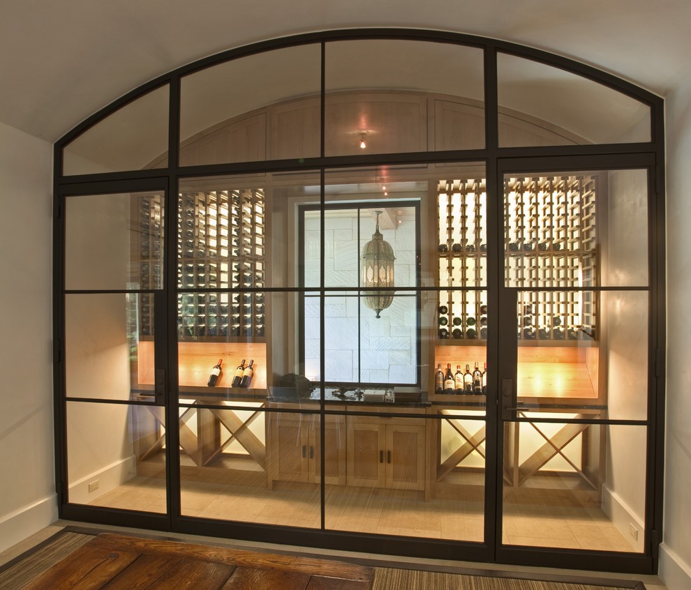Wine cellar - mediterranean wine cellar idea in Austin