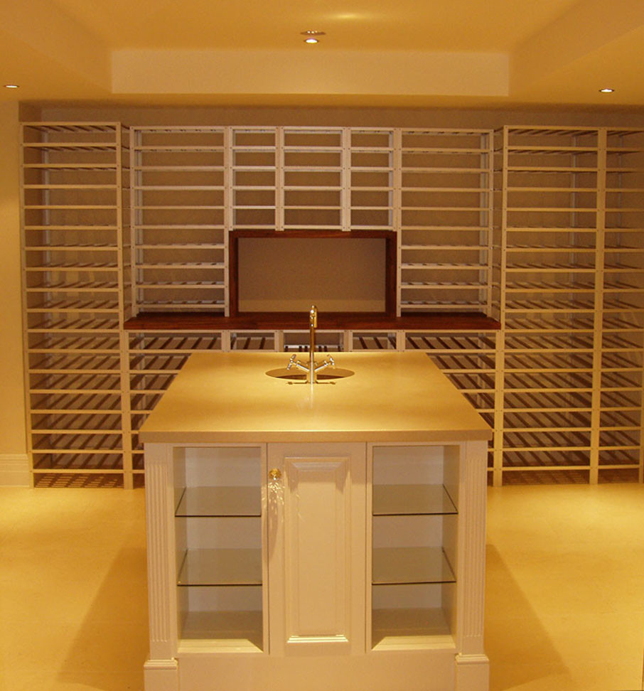 Photo of a contemporary wine cellar in Hampshire.