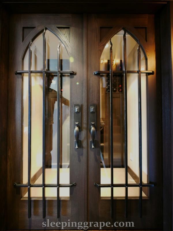 Photo of a contemporary wine cellar in Vancouver.