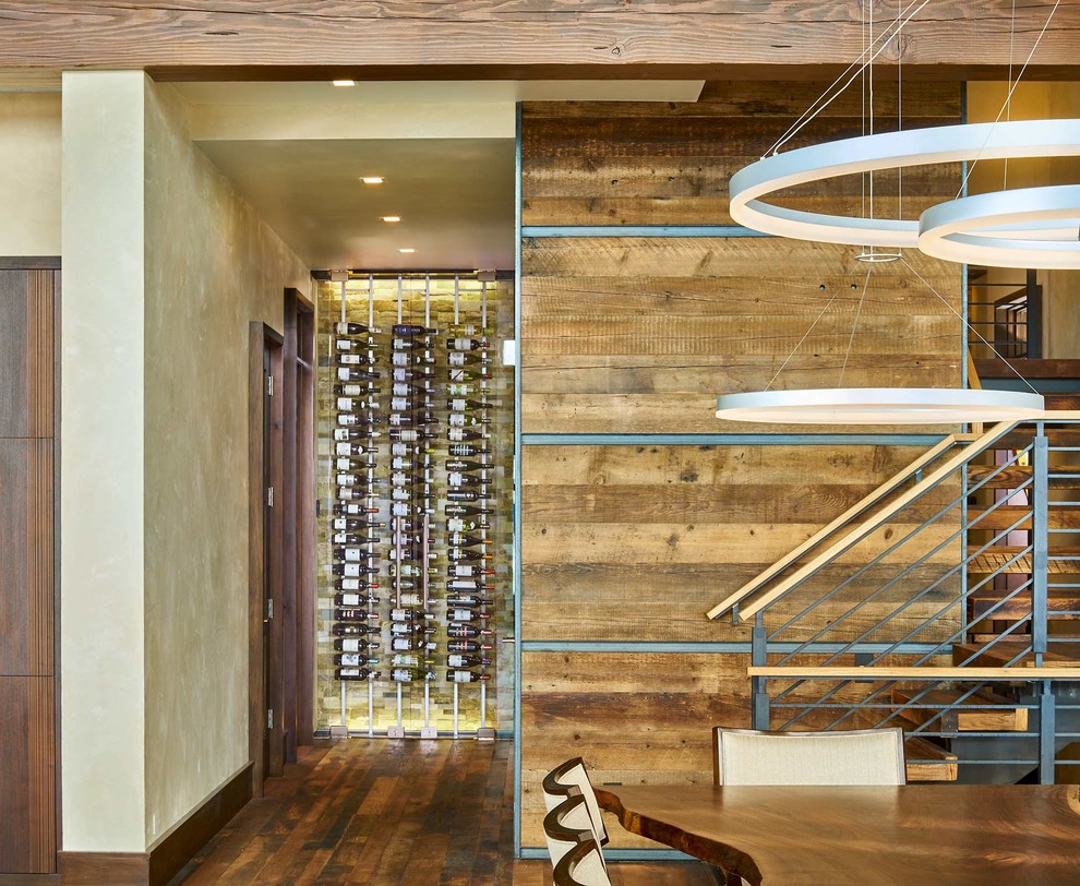 Design ideas for a rustic wine cellar in Denver.
