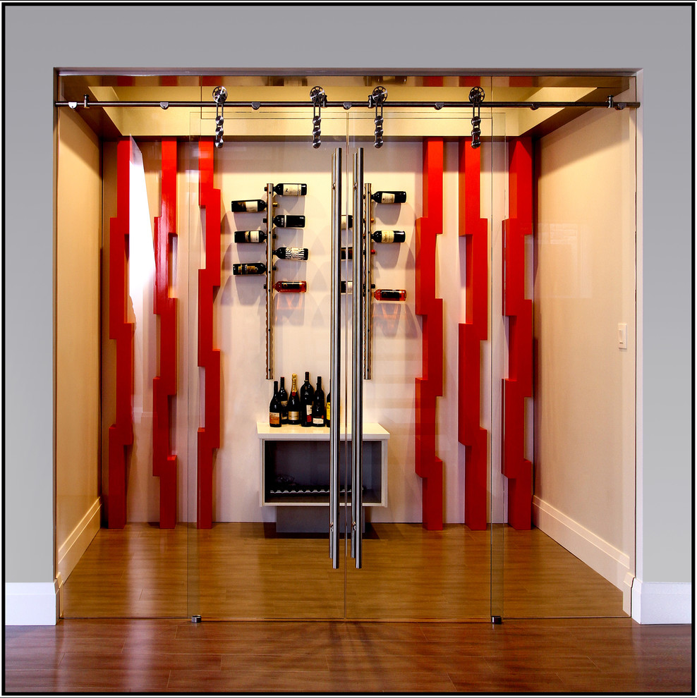 Sliding Glass Barn Doors Modern Wine Cellar Edmonton by