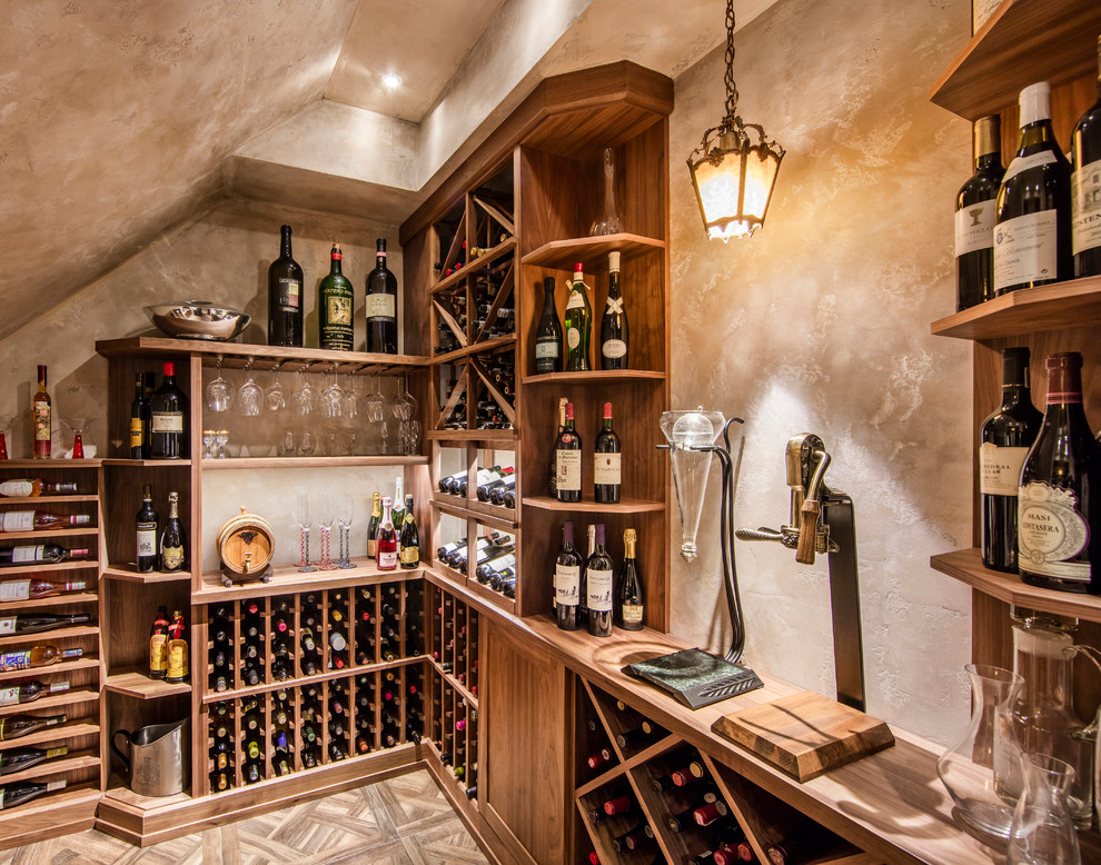 This is an example of a traditional wine cellar in Toronto.