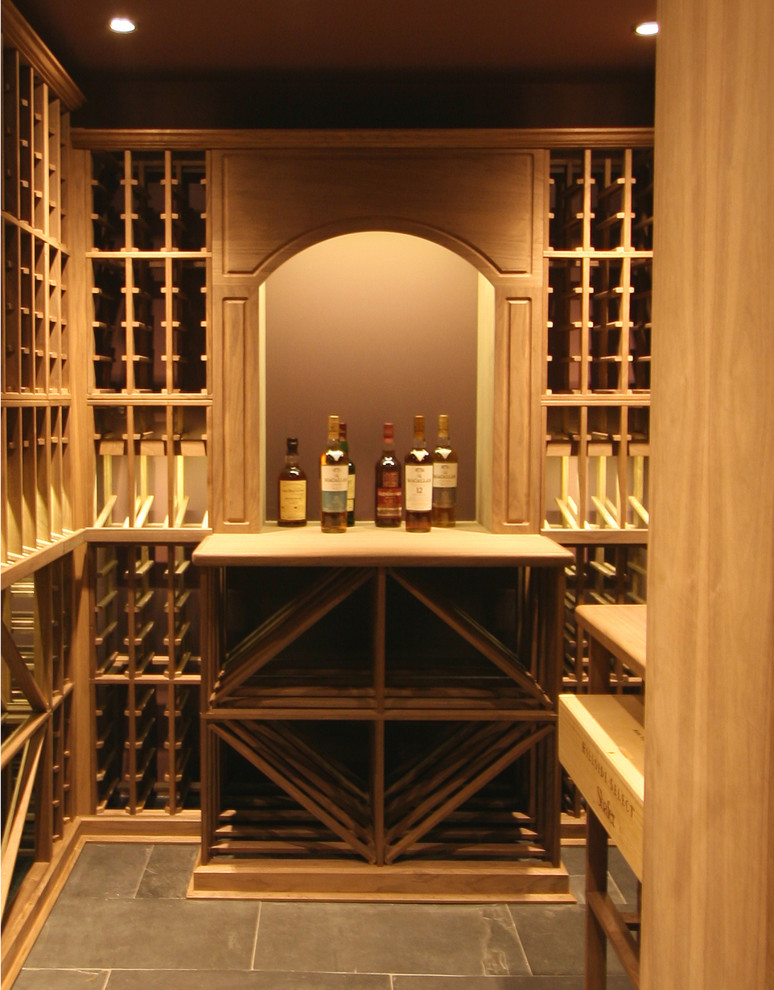 Wine cellar - transitional wine cellar idea in Toronto