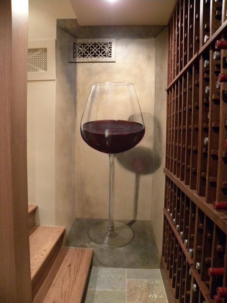 Inspiration for a medium sized classic wine cellar in Los Angeles.
