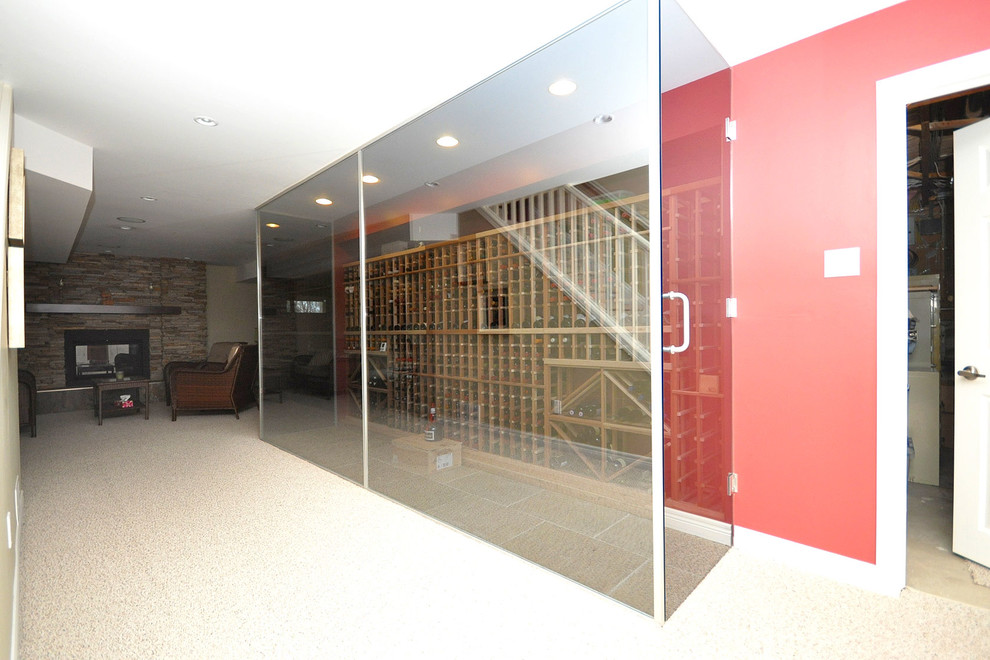 Inspiration for a contemporary wine cellar remodel in Toronto