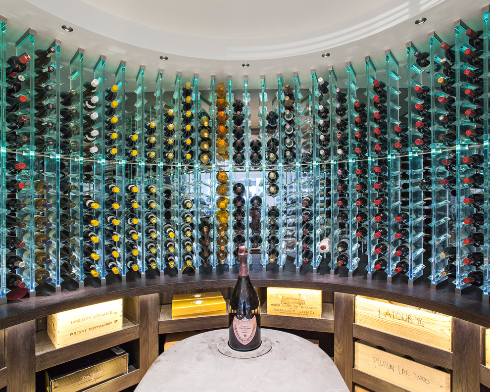 This is an example of a contemporary wine cellar in London.