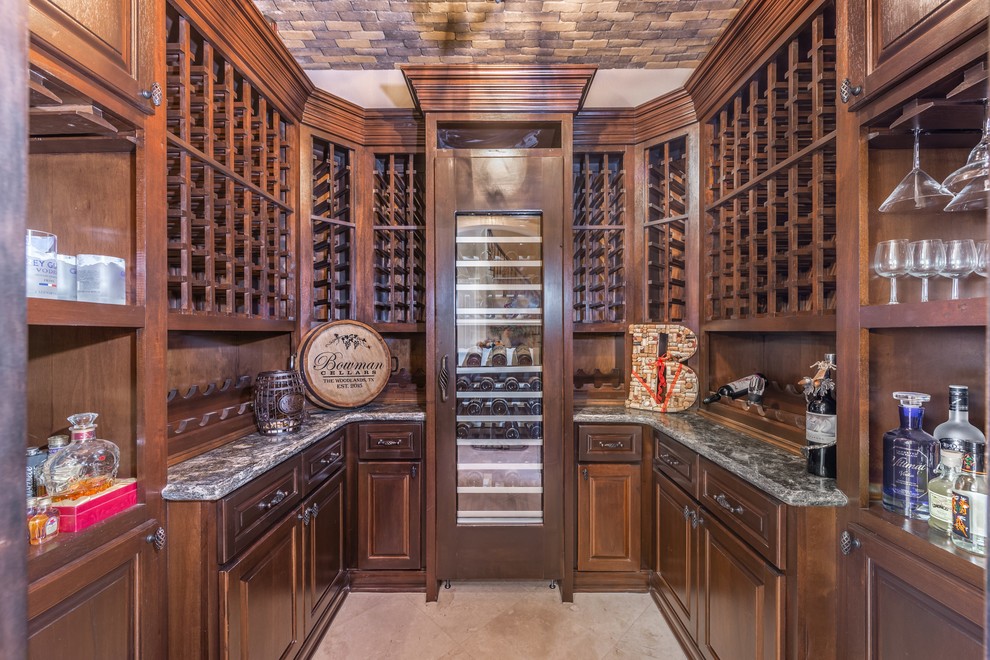 Study & Wine Room Traditional Wine Cellar Houston by Merrick