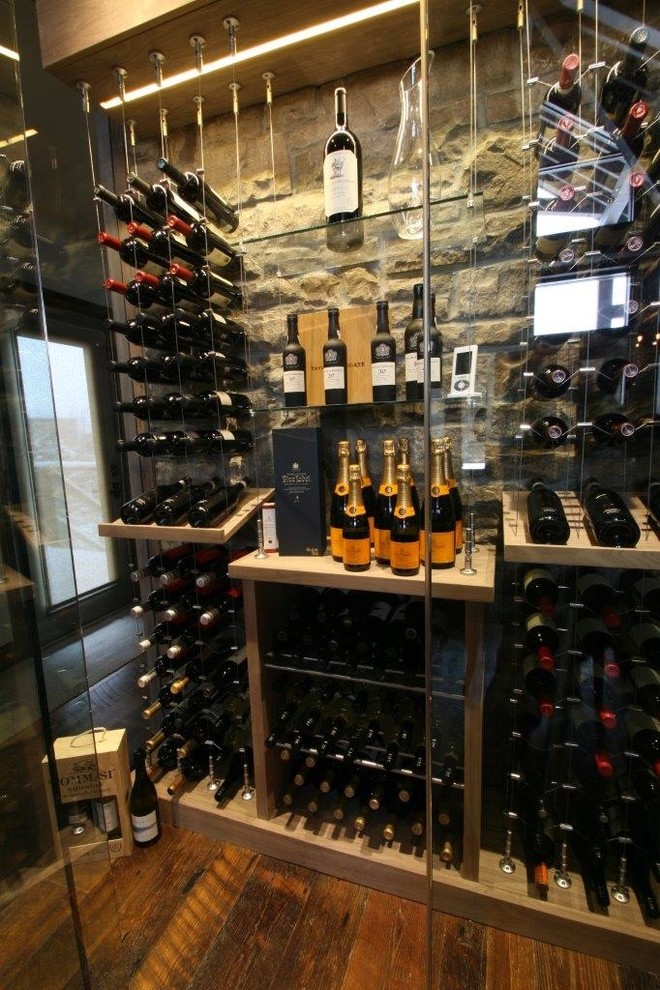 Stunning Glass Wine Closet Modern Wine Cellar Toronto by