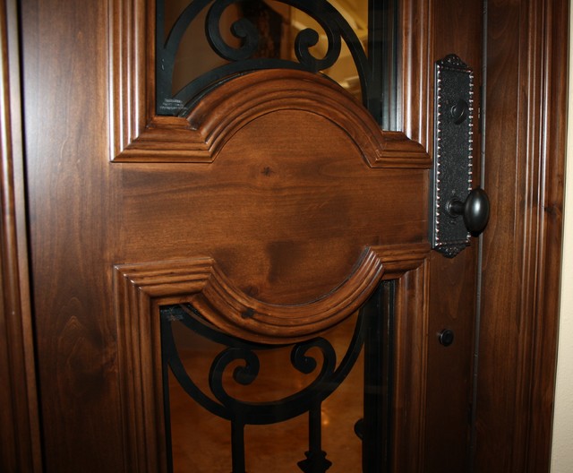 Texas Custom Wine Cellar Door in a Chappo Stain and Lacquer