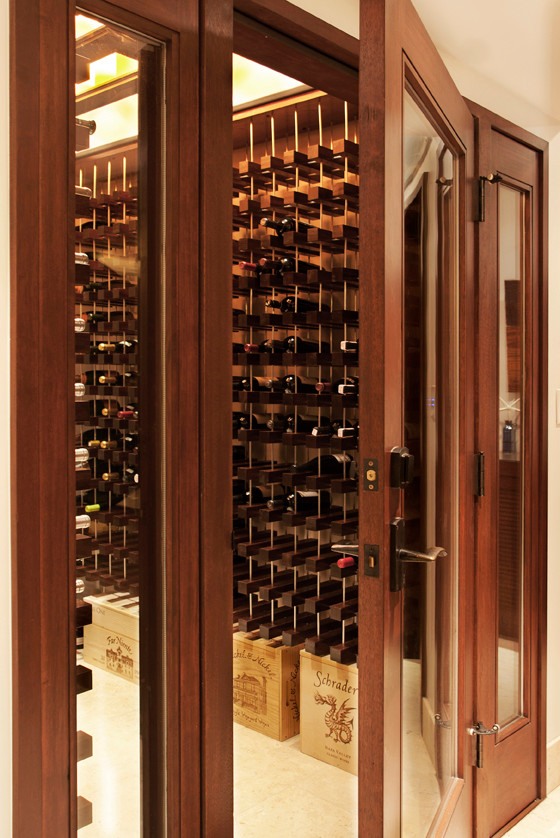 This is an example of a classic wine cellar in Los Angeles.