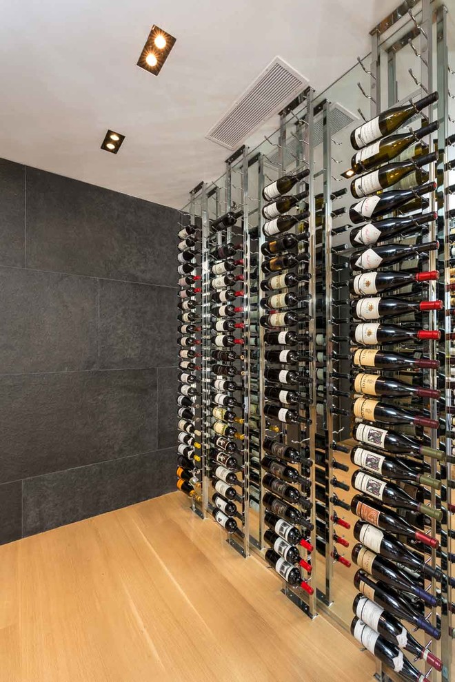 Modern wine cellar in Los Angeles.