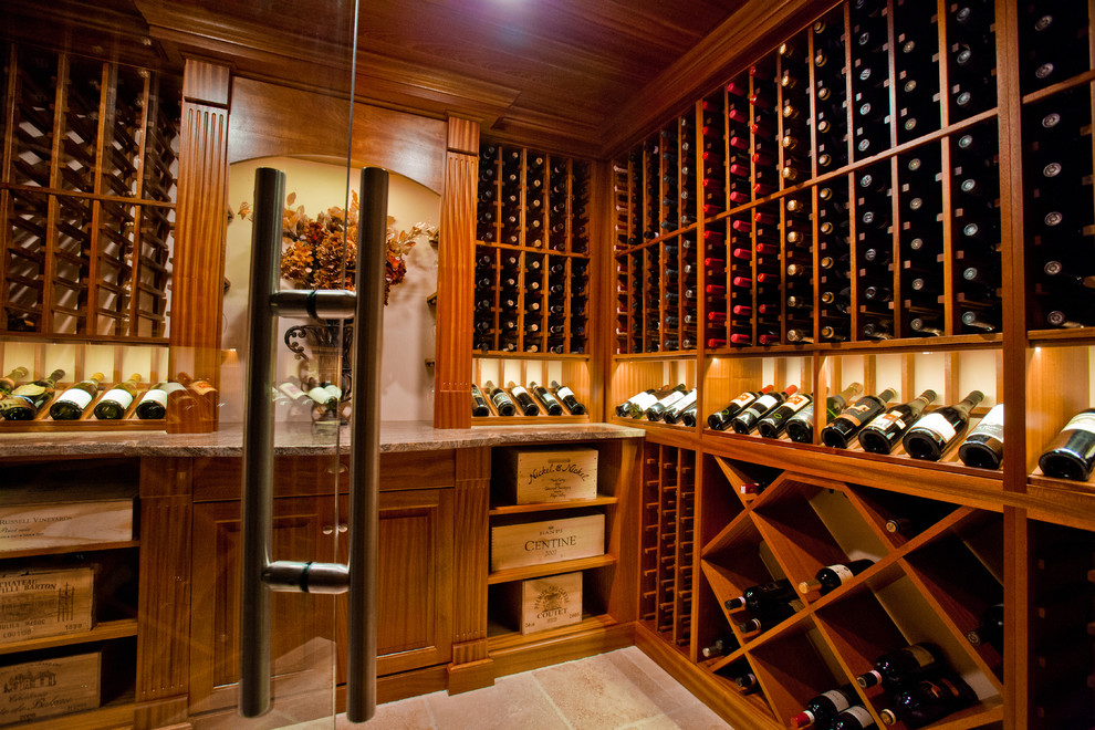 Design ideas for a traditional wine cellar in Dorset.