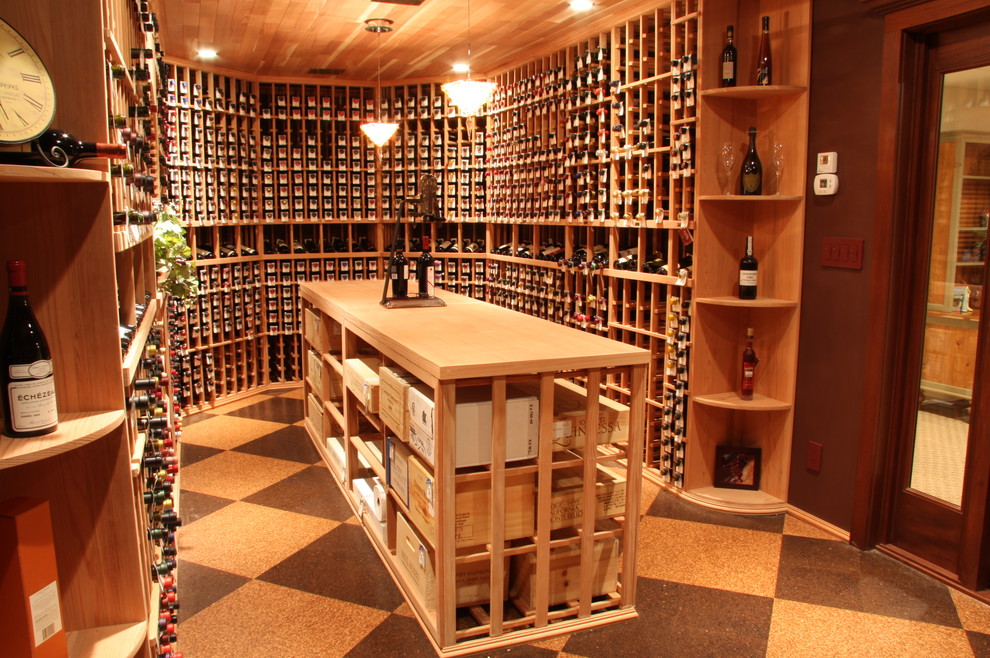 Elegant wine cellar photo in Salt Lake City with storage racks