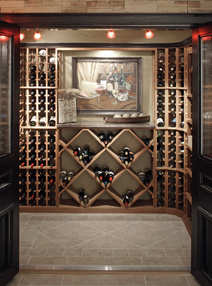 Transitional wine cellar photo in Omaha