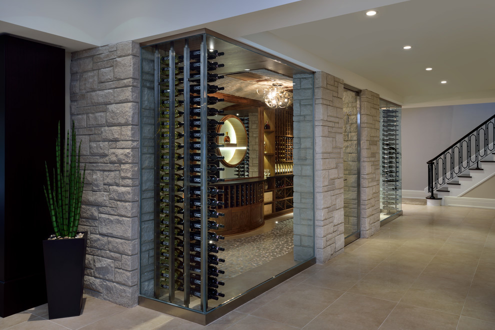 This is an example of a classic wine cellar in Toronto.