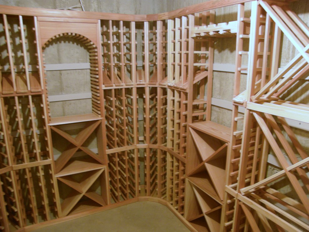 Modern wine cellar in Salt Lake City.