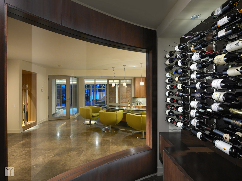 Inspiration for a contemporary wine cellar remodel in Detroit