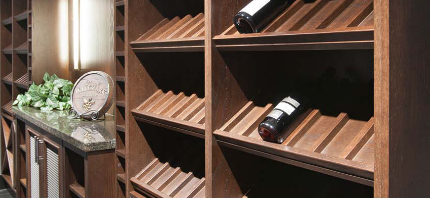 Photo of a large contemporary wine cellar in Vancouver.