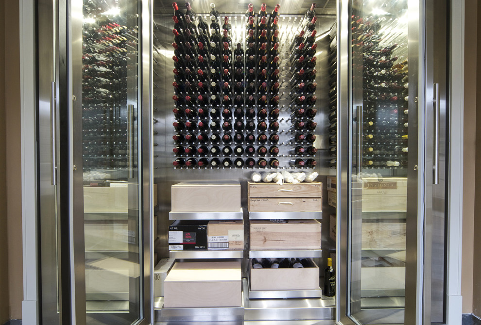 Inspiration for a contemporary wine cellar remodel in Vancouver