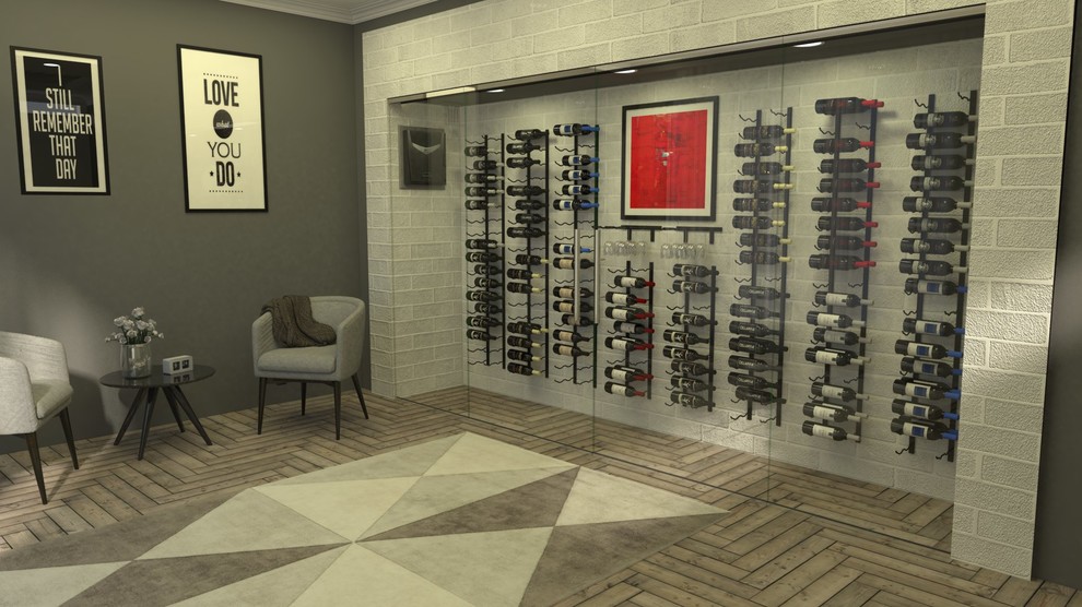 This is an example of a contemporary wine cellar in Salt Lake City.