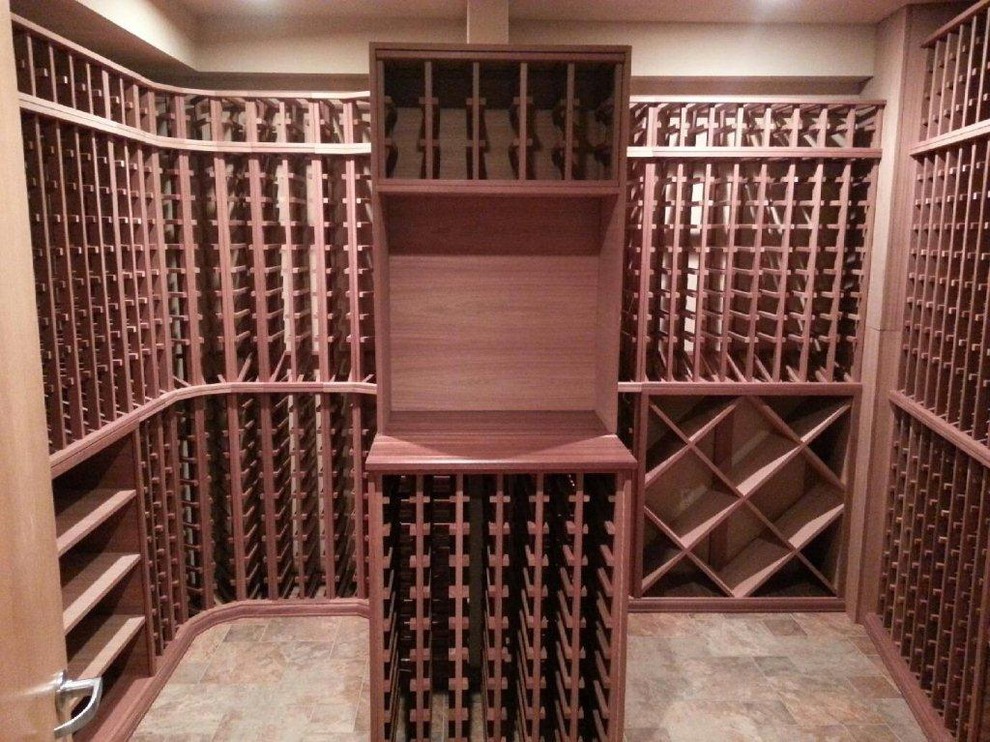 Photo of a contemporary wine cellar in New York.